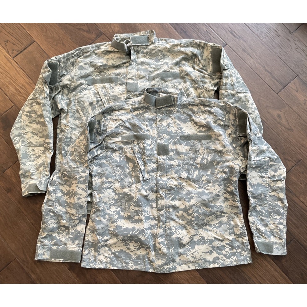 US Army ACU Combat Uniform Coat Jacket Digital Camo XL Regular Military Lot of 2